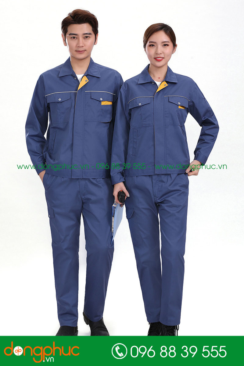 Mẫu bảo hộ màu xanh đậm phối vàng
